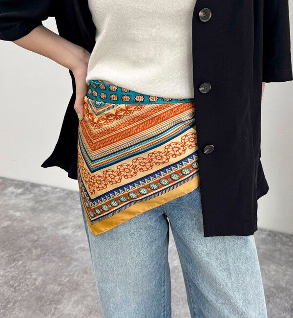 fredy emue「オリエンタルスクエアプリントスカーフ」|バンダナ・スカーフ|