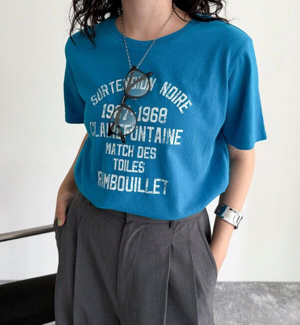 fredy emue「ヴィンテージライクピグメントTシャツ」|Tシャツ・カットソー|ライトブルー