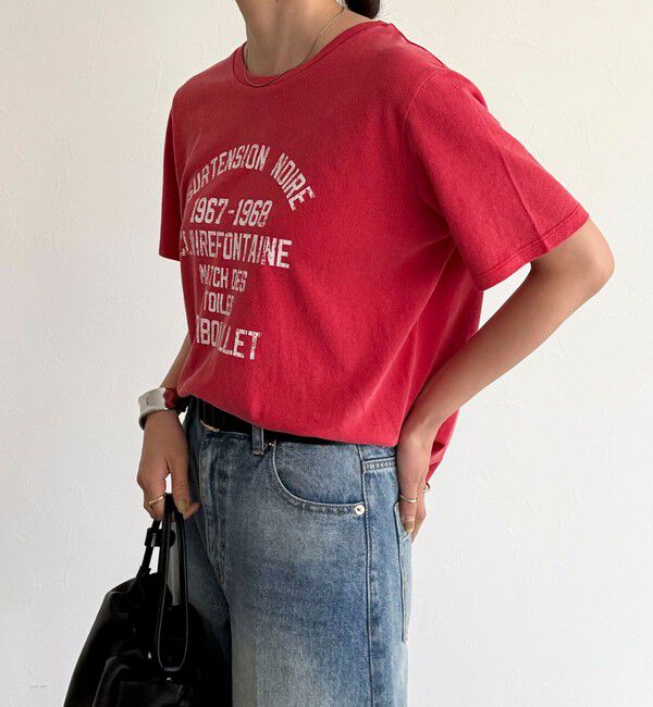 fredy emue「ヴィンテージライクピグメントTシャツ」|Tシャツ・カットソー|