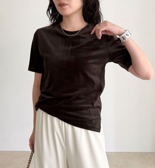 fredy emue「ベロア半袖Tシャツ」|Tシャツ・カットソー|