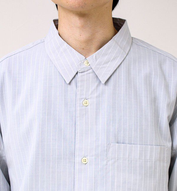 GLOSTER「【ストライプ/無地】レーヨン混 レギュラーカラーシャツ」|シャツ・ブラウス|