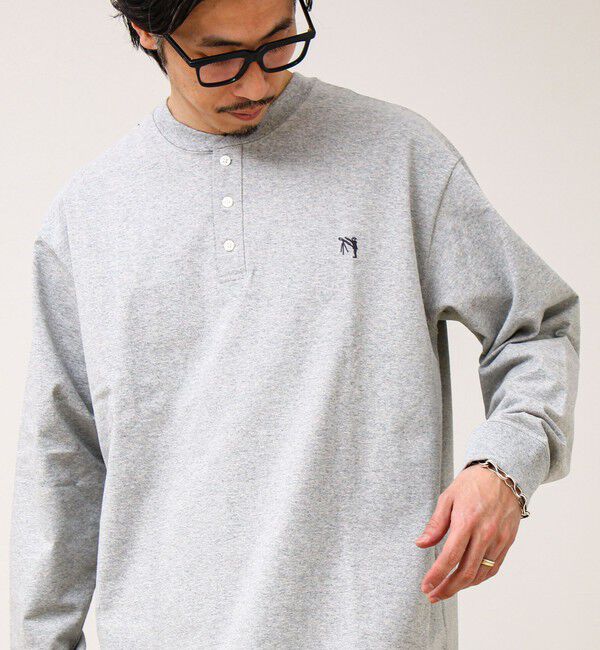 GLOSTER「【BOY刺繍】裏グラデーション ヘンリーネック ロンT」|Tシャツ・カットソー|