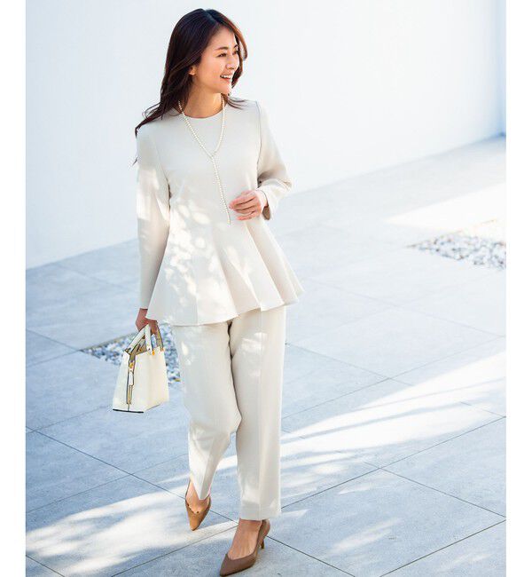 ROPE「トリアセダブルクロスペプラムブラウス/イージーケア」|シャツ・ブラウス|