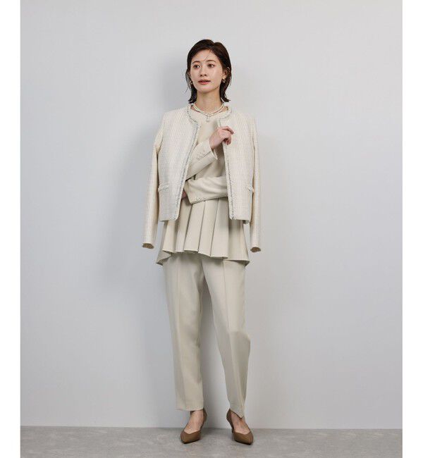 ROPE「トリアセダブルクロスペプラムブラウス/イージーケア」|シャツ・ブラウス|