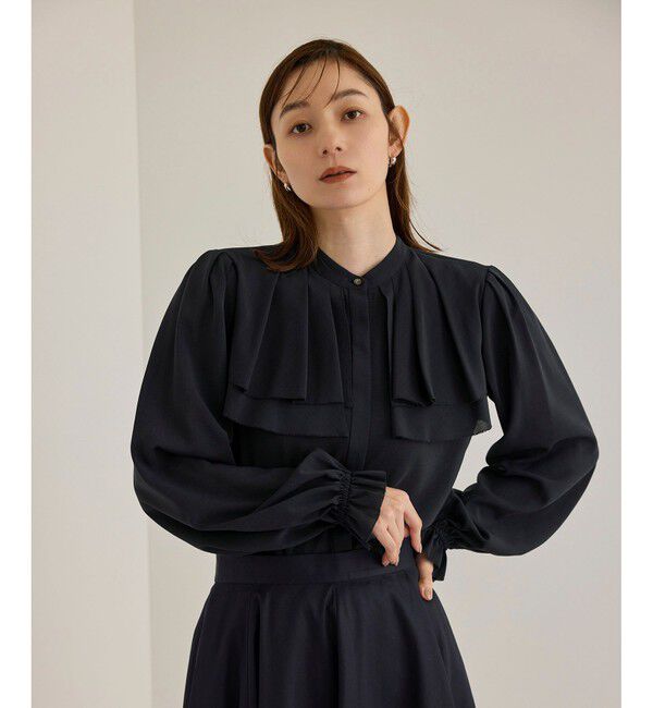 ROPE「【洗える】ダブルヨークギャザーブラウス」|シャツ・ブラウス|