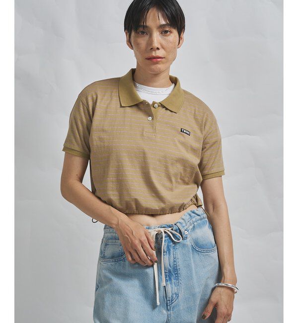 GEMINI「【GEMINI】ボーダーポロカットソー」|Tシャツ・カットソー|ベージュ
