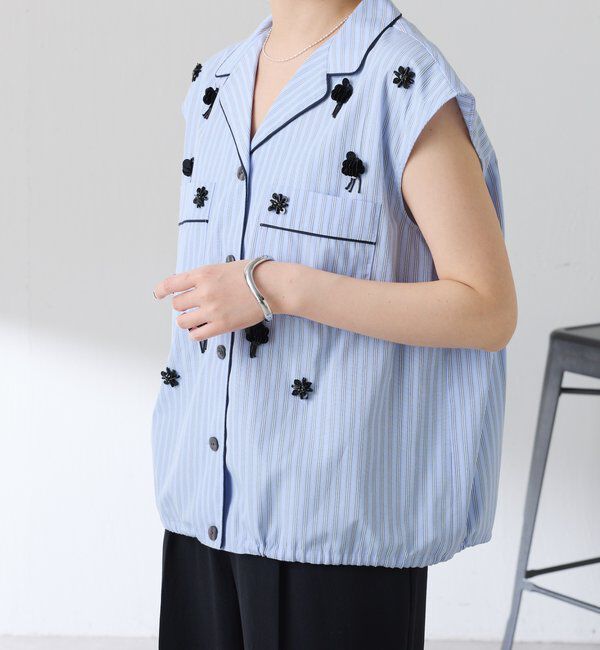  「ビジューストライプブラウス」|シャツ・ブラウス|
