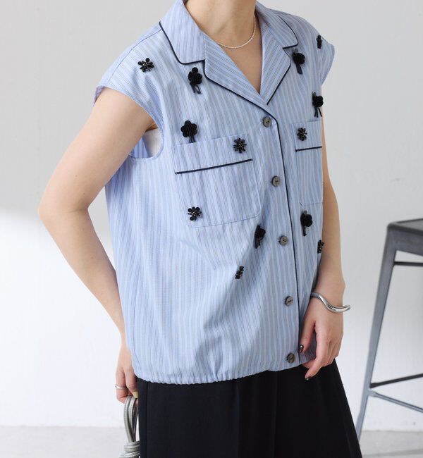  「ビジューストライプブラウス」|シャツ・ブラウス|