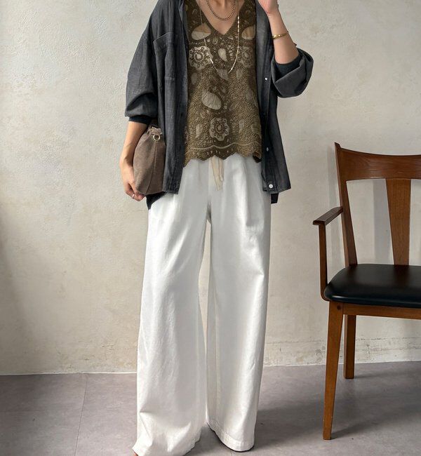  「刺繍前後2WAYレースタンク」|シャツ・ブラウス|