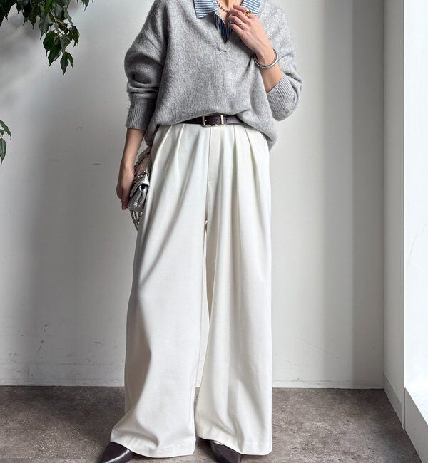  「ウォームタックワイドパンツ」|チノ|