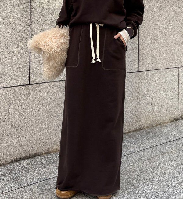  「【インフルエンサーOKOCHI企画】裏毛タイトスカート」|スカート|ブラウン
