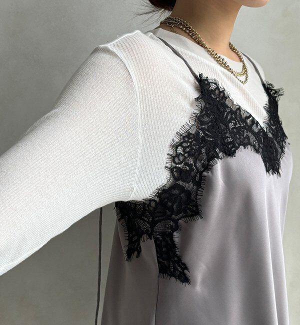  「ショート丈アシメレースキャミ」|シャツ・ブラウス|