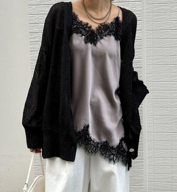  「ショート丈アシメレースキャミ」|シャツ・ブラウス|