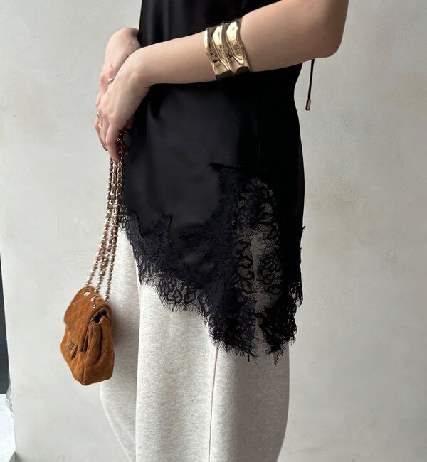  「ショート丈アシメレースキャミ」|シャツ・ブラウス|