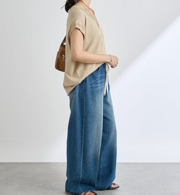  「【ひんやりタッチ・セットアップ対応可】レーヨン混バックテールニット」|ニット・セーター|