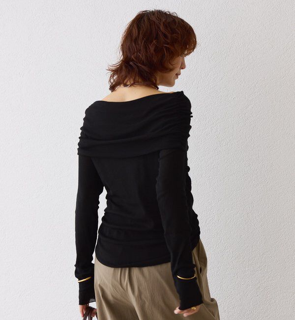  「【女性らしい抜け感】シアーテレコオフショルカットソー」|Tシャツ・カットソー|