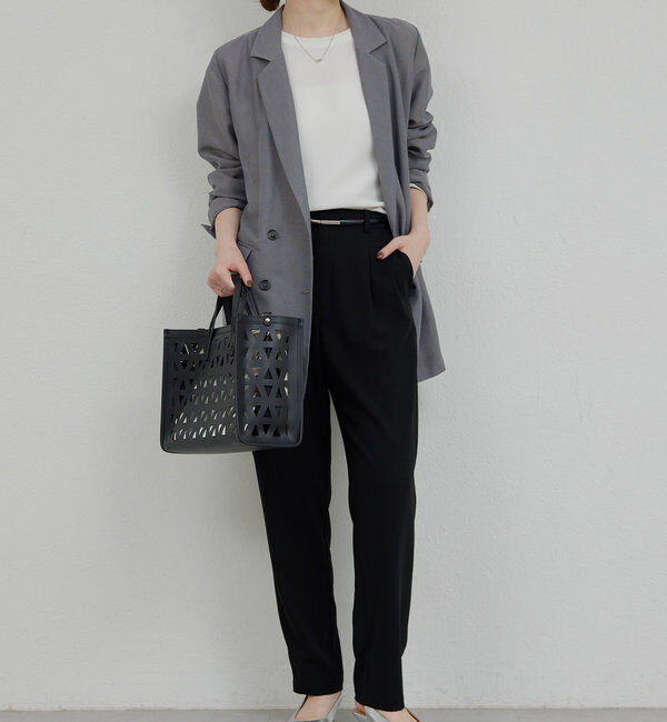  「【-3kg見えパンツ】【リニューアル！】ジャージーテーパードパンツ」|チノ|