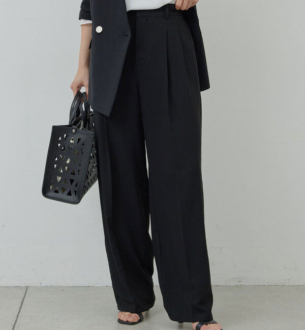  「【リニューアル！】ジャージーワイドタックパンツ」|チノ|