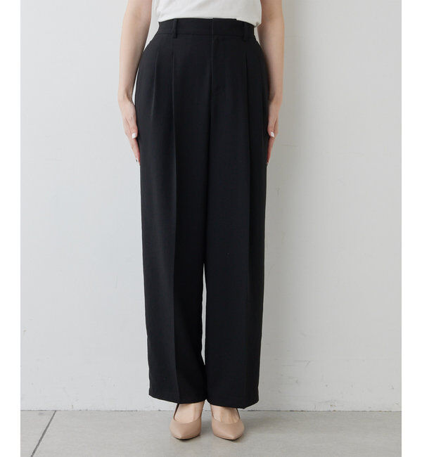  「【リニューアル！】ジャージーワイドタックパンツ」|チノ|