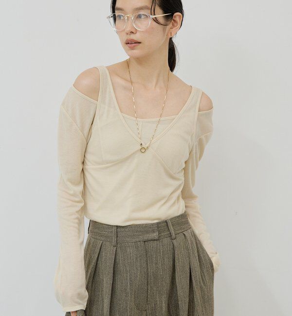  「シアーレイヤードカットソー」|Tシャツ・カットソー|ベージュ
