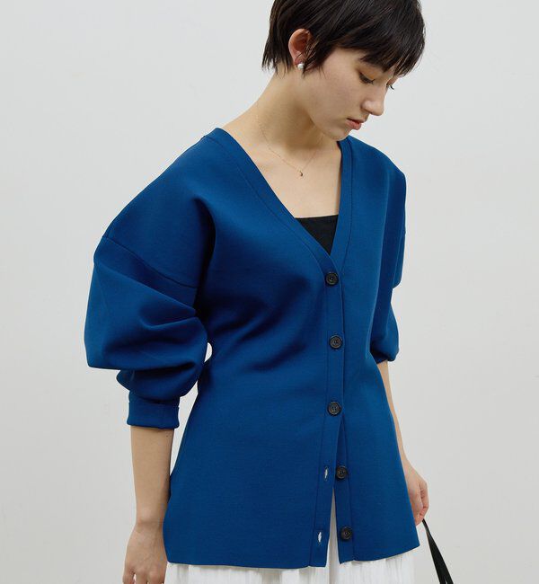  「ウエストシェイプカーディガン」|ニット・セーター|ブルー