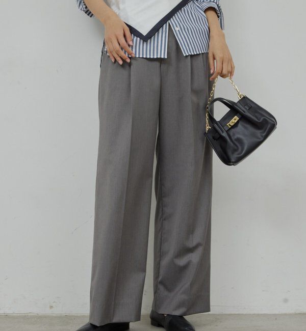  「【手洗い可】タックストレートパンツ」|チノ|