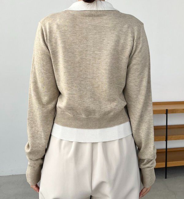  「レイヤードポロニットカーディガン」|カーディガン|