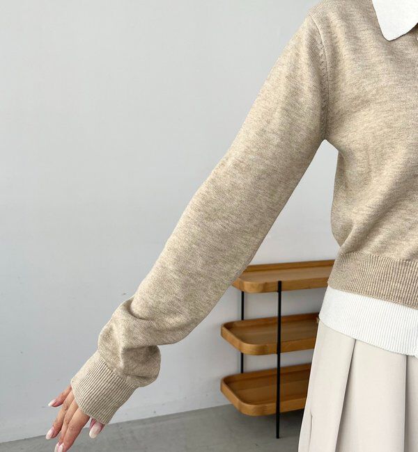  「レイヤードポロニットカーディガン」|カーディガン|