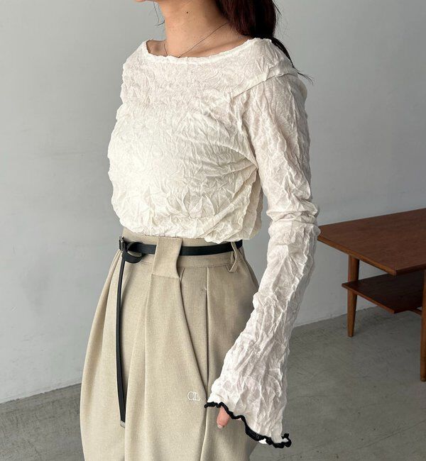  「リンクルボートネックニット」|ニット・セーター|