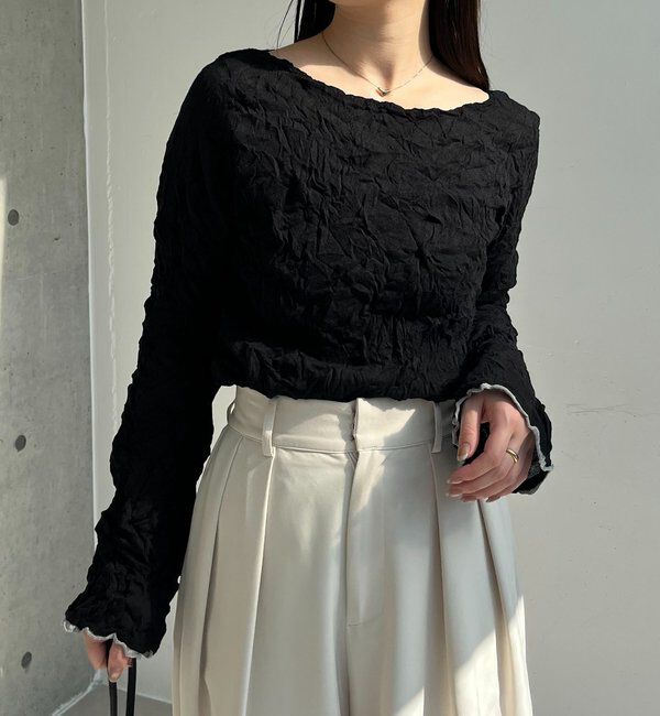  「リンクルボートネックニット」|ニット・セーター|