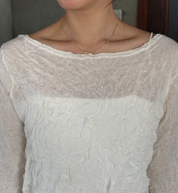  「リンクルボートネックニット」|ニット・セーター|