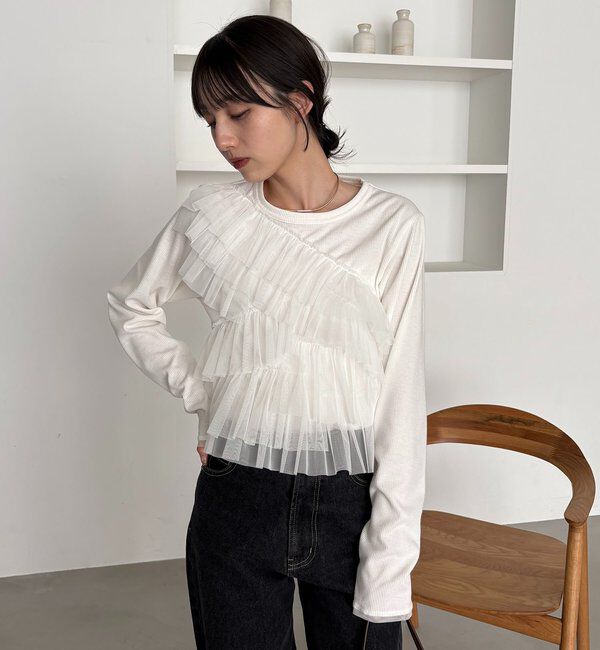  「【kon企画】フリルドッキングロンT」|Tシャツ・カットソー|
