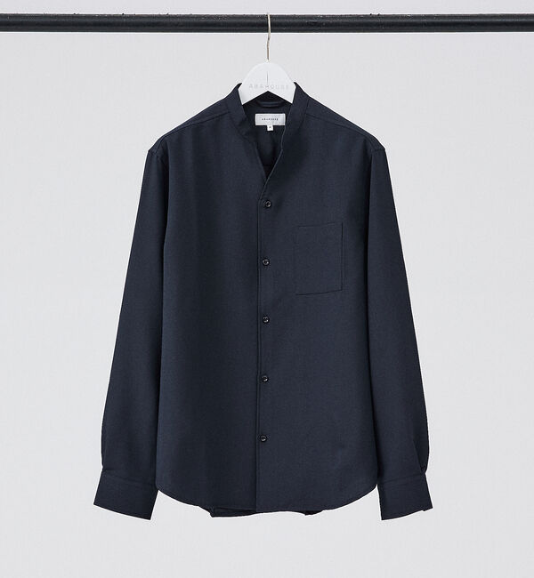 ABAHOUSE「【定番】ストレッチ ノーカラー Vネック シャツ」|シャツ・ブラウス|