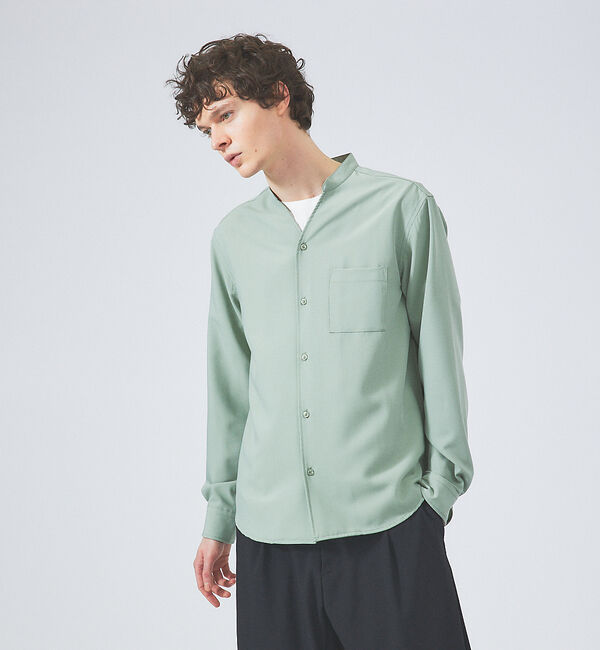 ABAHOUSE「【定番】ストレッチ ノーカラー Vネック シャツ」|シャツ・ブラウス|その他