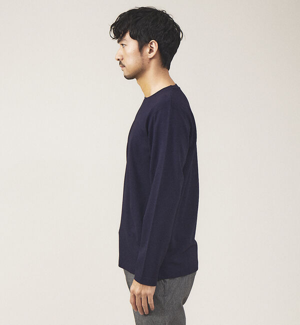 ABAHOUSE「【クルーネック】ポンチ 長袖 Tシャツ」|Tシャツ・カットソー|