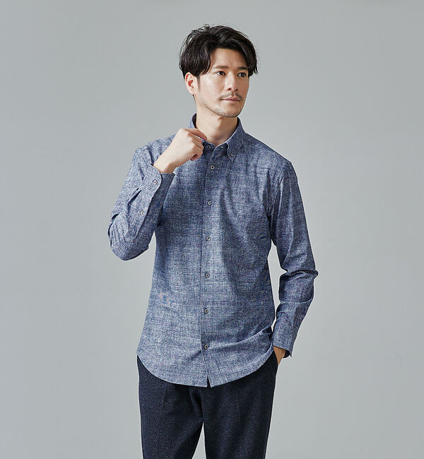 ABAHOUSE「【FLEX SHIRTS】DryMoment シャンブレー シャツ」|シャツ・ブラウス|