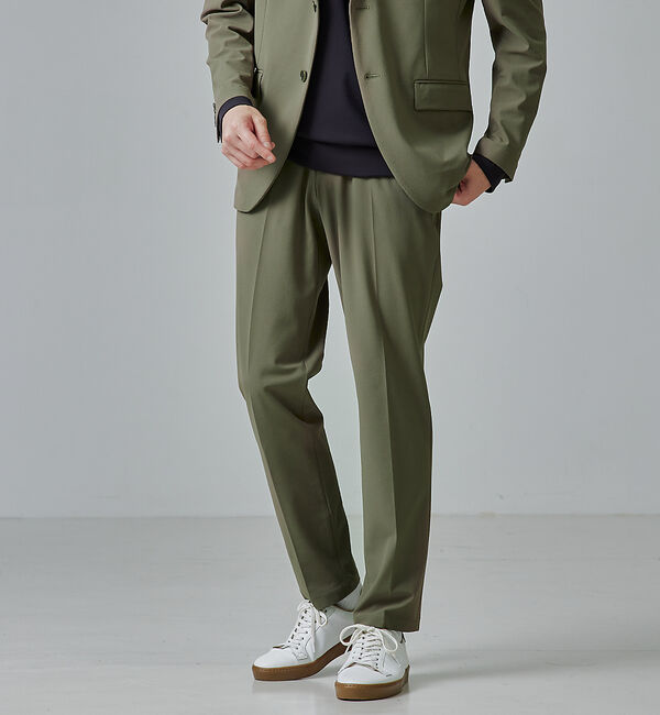 ABAHOUSE「【セットアップ対応/FLEX PANTS】マルチストレッチ イージースラックス」|スラックス|カーキ