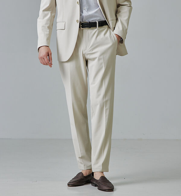 ABAHOUSE「【セットアップ対応/FLEX PANTS】マルチストレッチ イージースラックス」|スラックス|ライトベージュ