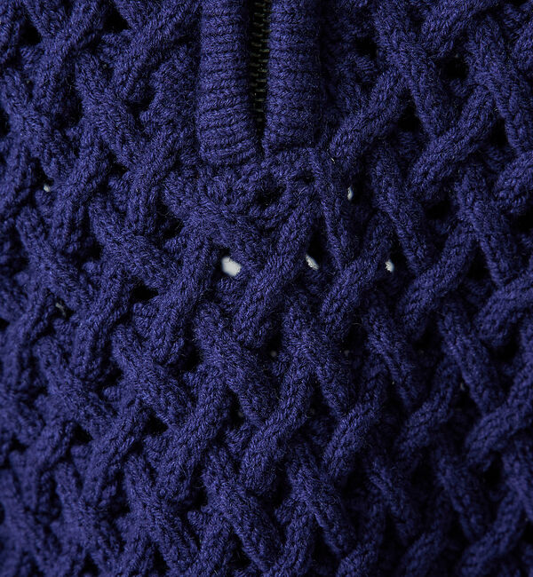 ABAHOUSE「【透かしケーブル】ハーフジップ ニット プルオーバー」|ニット・セーター|