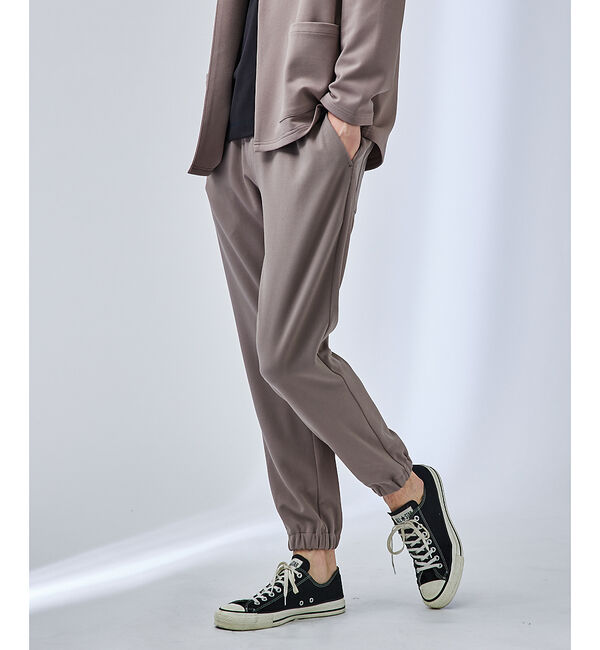 ABAHOUSE「【セットアップ対応】ハイストレッチ ジョーゼット ジョガーパンツ」|その他|グレージュ