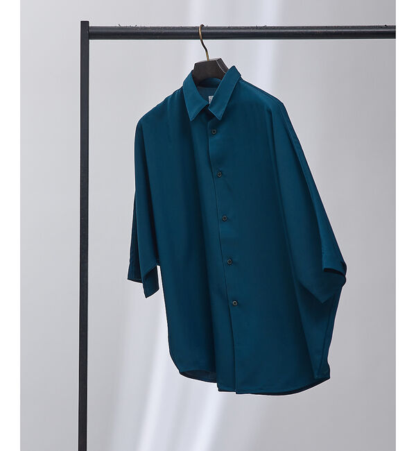 ABAHOUSE「【AH ABAHOUSE】トロミ ドルマンスリーブ 半袖シャツ」|シャツ・ブラウス|ダークグリーン