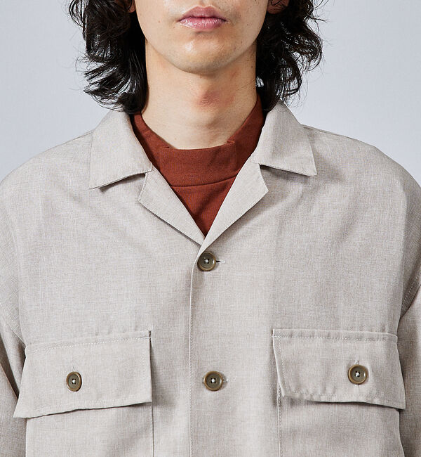 ABAHOUSE「【セットアップ対応】リネンライクミリタリーシャツ/CPOシャツ」|シャツ・ブラウス|