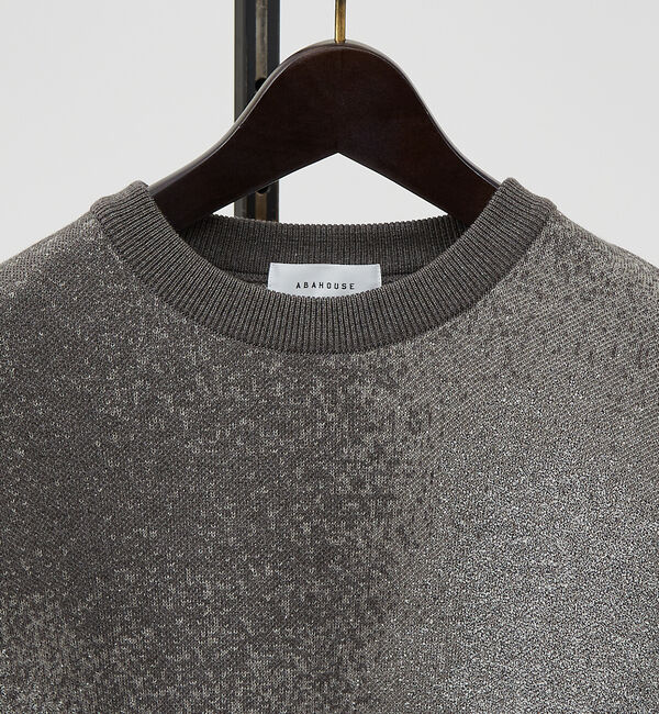ABAHOUSE「アブストラクト グラデーション ニット / クルーネックプルオーバー」|ニット・セーター|