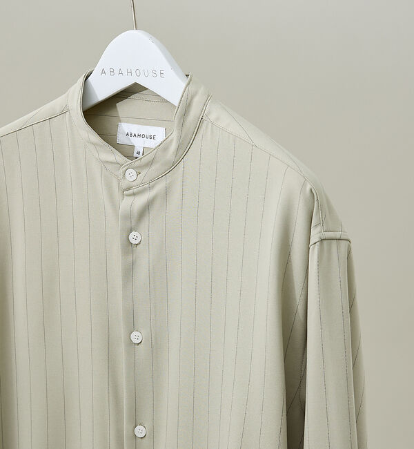 ABAHOUSE「【選べる】バンドカラー / レギュラーカラー ストライプシャツ」|シャツ・ブラウス|