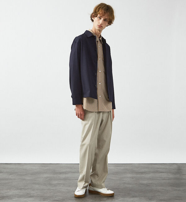 ABAHOUSE「インバーテッドプリーツ シャツブルゾン」|ブルゾン・スタジャン|
