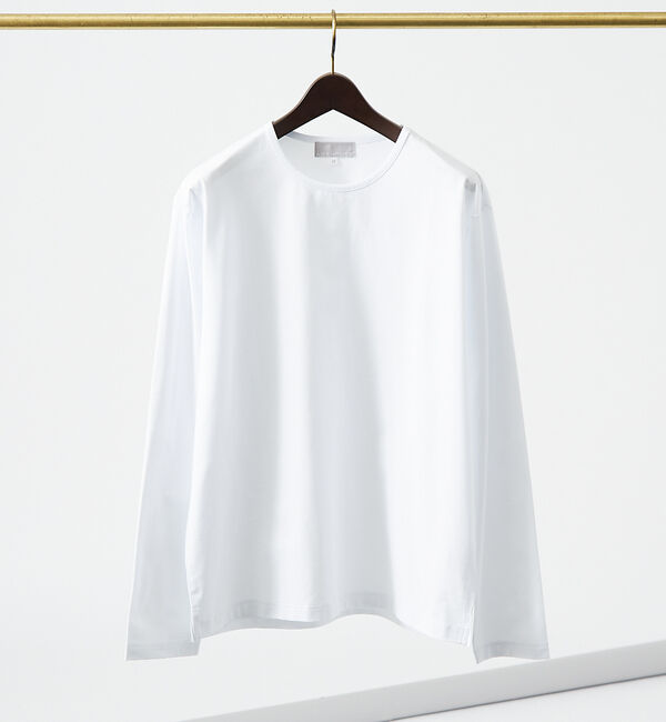 ABAHOUSE「【オールシーズン】シルケット天竺 長袖Tシャツ」|Tシャツ・カットソー|ホワイト