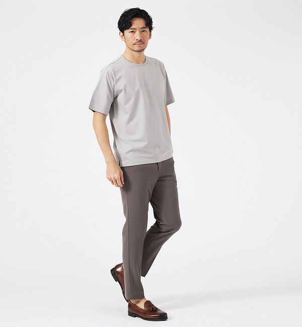 ABAHOUSE「【通年生地使用】シルケット天竺 半袖Tシャツ」|Tシャツ・カットソー|