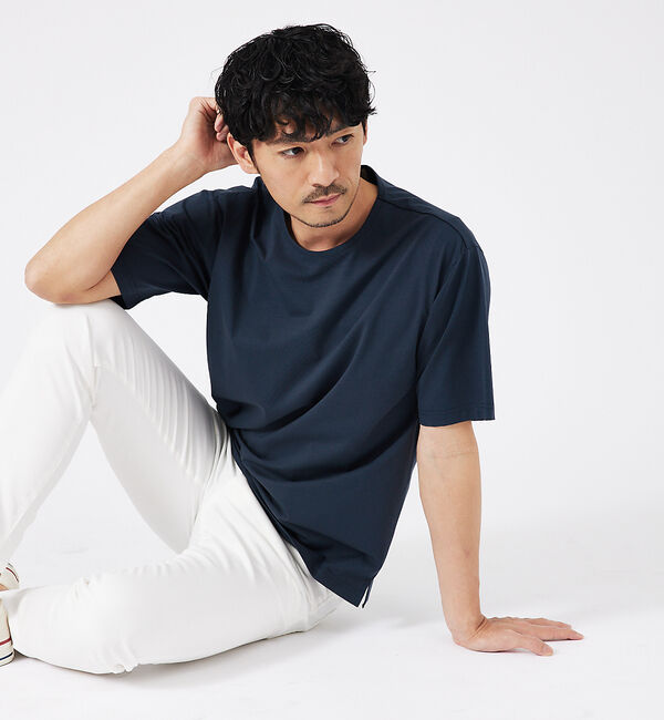 ABAHOUSE「【通年生地使用】シルケット天竺 半袖Tシャツ」|Tシャツ・カットソー|グリーン