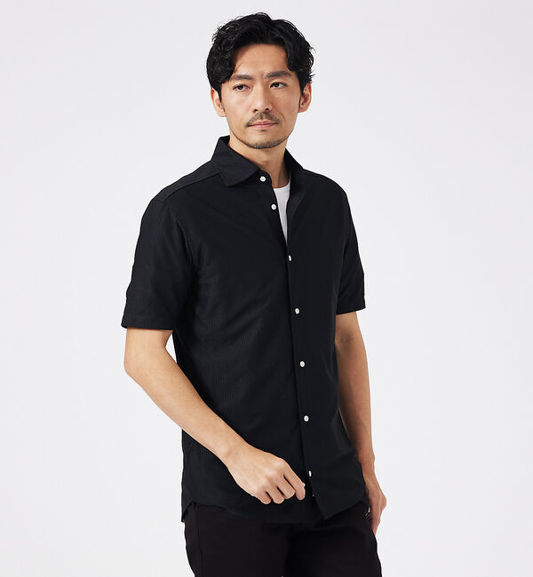 ABAHOUSE「トリコットサッカー 半袖シャツ」|シャツ・ブラウス|