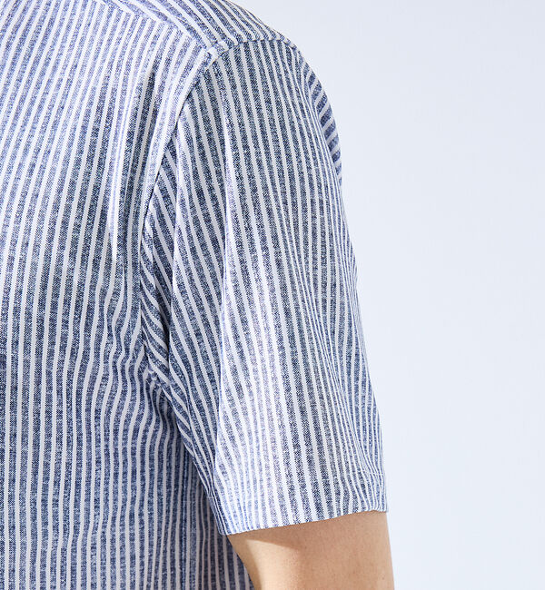 ABAHOUSE「【形状安定性 / 伸縮性】トリコットストライプ 半袖シャツ」|シャツ・ブラウス|